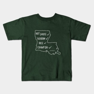 Louisiana Food List Kids T-Shirt